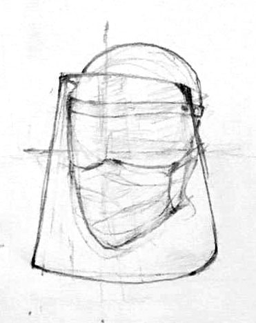 proiectare si schita initiala viziera vizeta protectie cu masca si ochelari pet 0.5mm se poate dezinfecta